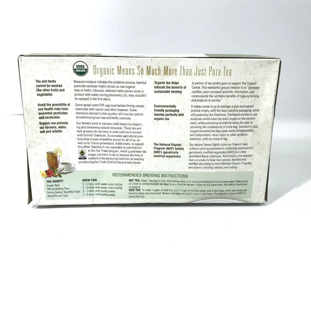 Davidson's Organics Tea Guayusa Energy Kosher Tea Bags, 100 Count